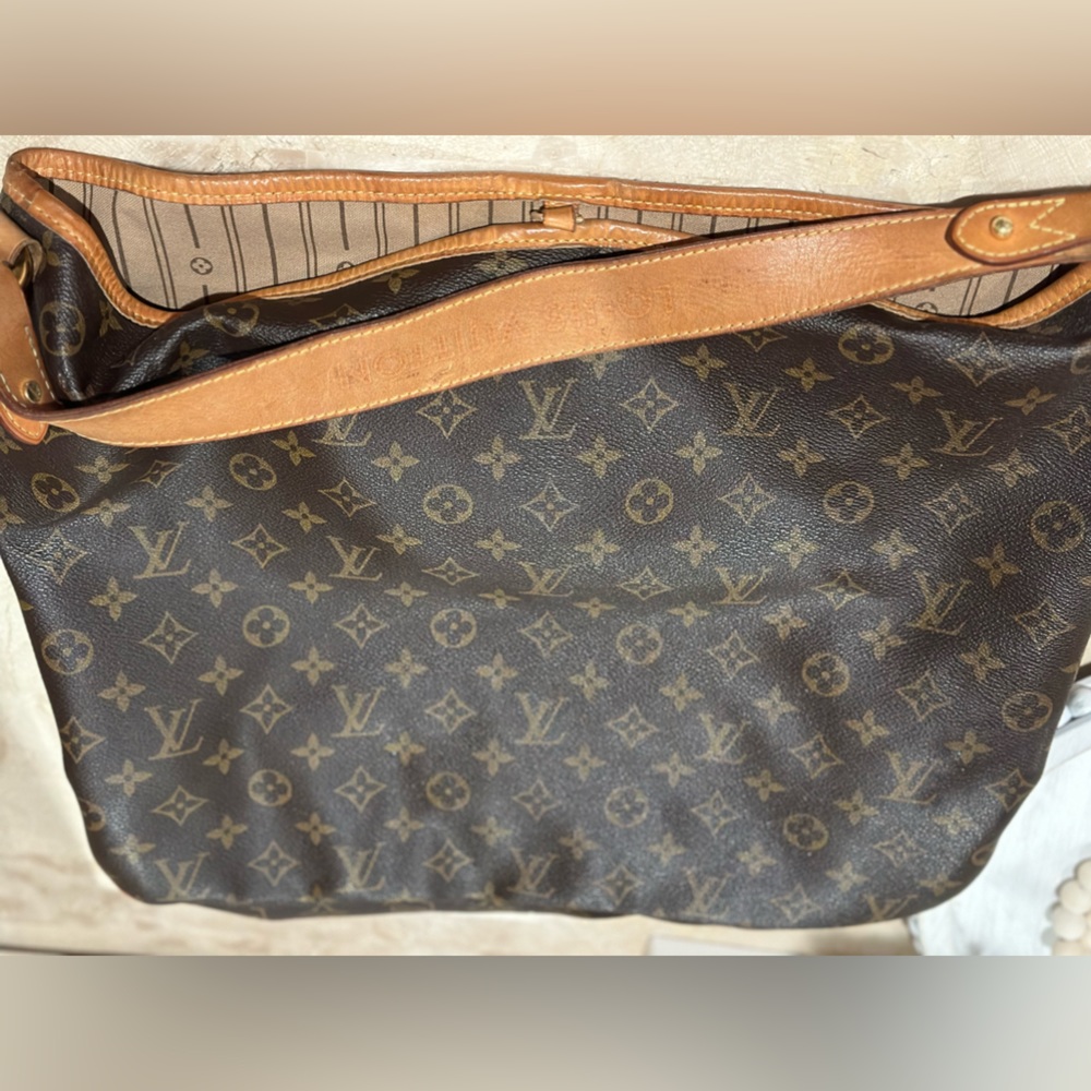Louis Vuitton Monogram Canvas Hobo Tote in Brown and Tan